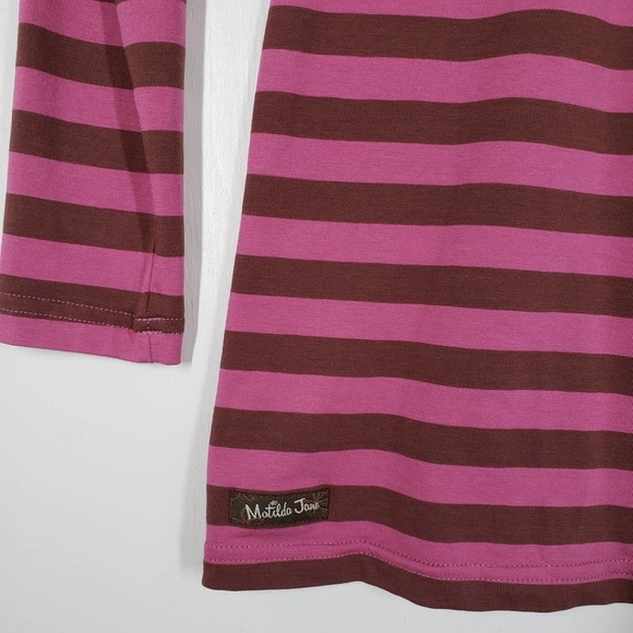 Matilda Jane Callie Stripe Long Sleeve Tee Women's S Purple Brown Long Sleeve - Picture 5 of 6